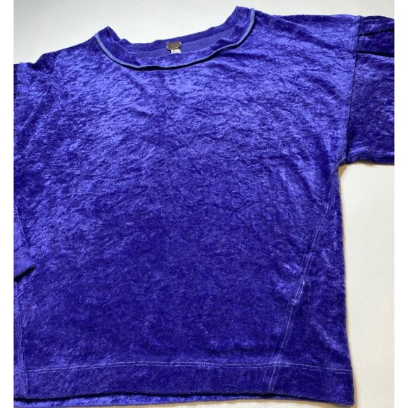 We The Free Milan Crushed Purple Velvet Dolman Long Sleeve Top, Small - Picture 6 of 10